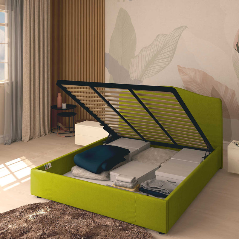 Single storage bed in Vittoria fabric