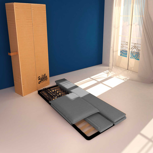 Baldiflex letto contenitore singolo in tessuto sfoderabile Licia grigio antracite