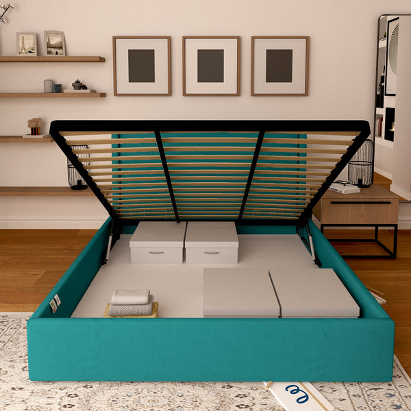 Letto contenitore in tessuto sfoderabile Aurora