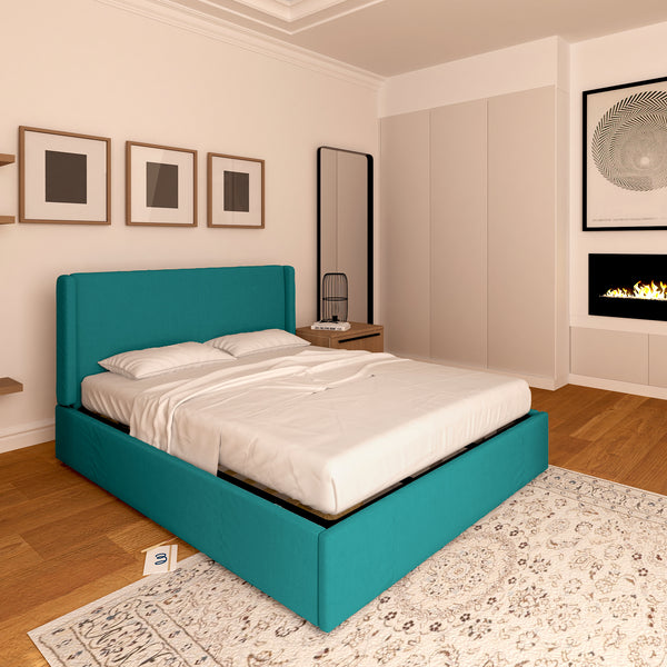 Letto contenitore in tessuto sfoderabile Aurora