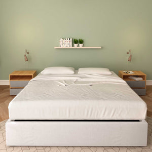 baldiflex letto tessuto grigio chiaro king size queen size senza testata cloe