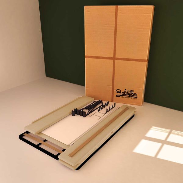 Baldiflex letto contenitore piazza e mezza in ecopelle sfoderabile Rossano beige scatola