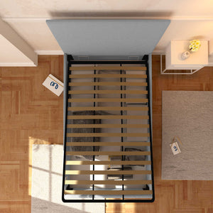 Baldiflex letto contenitore piazza e mezza in ecopelle sfoderabile Rossano grigio chiaro top