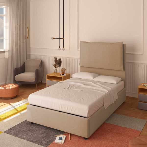 Lit sans cadre une place et demie en tissu Diana XL