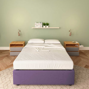 baldiflex letto tessuto viola una piazza e mezzo senza testata cloe