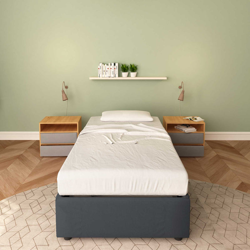 letto cloe senza contenitore in tessuto grigio grafite