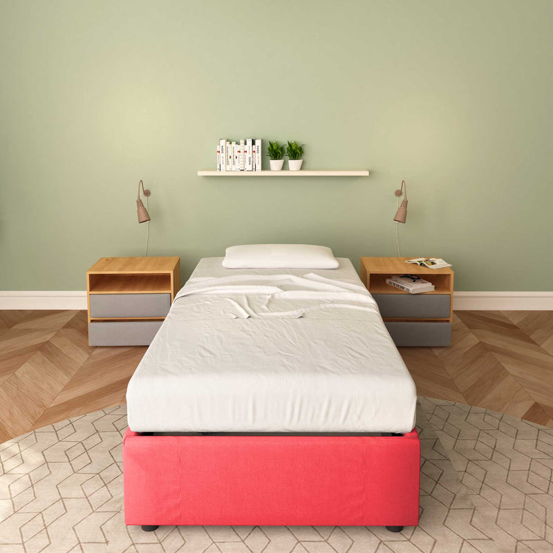 letto cloe senza contenitore in tessuto rosso