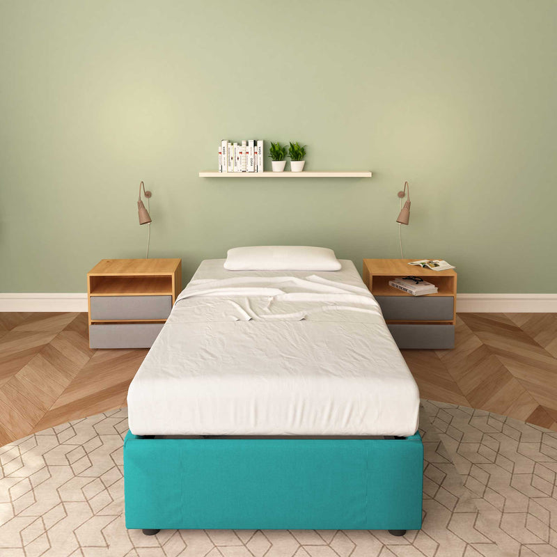 letto cloe senza contenitore in tessuto turchese