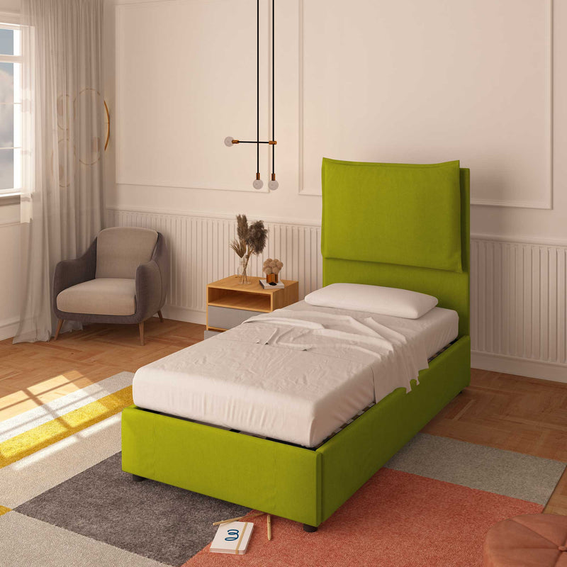 baldiflex letto singolo tessuto colore verde Diana XL