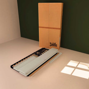 Baldiflex letto contenitore singolo in ecopelle sfoderabile Rossano beige chiaro scatola