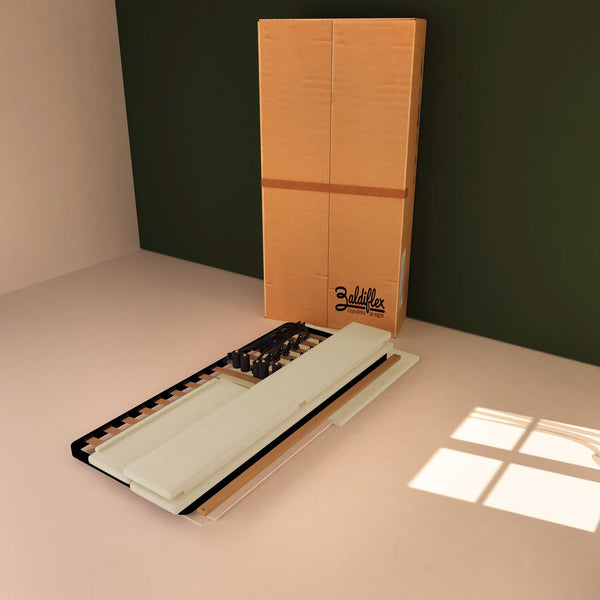 Baldiflex letto contenitore singolo in ecopelle sfoderabile Rossano crema scatola