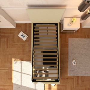 Baldiflex letto contenitore singolo in ecopelle sfoderabile Rossano crema top