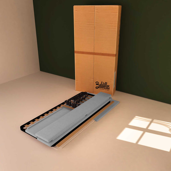 Baldiflex letto contenitore singolo in ecopelle sfoderabile Rossano grigio chiaro scatola