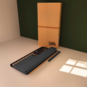 Baldiflex letto contenitore singolo in ecopelle sfoderabile Rossano grigio scuro scatola