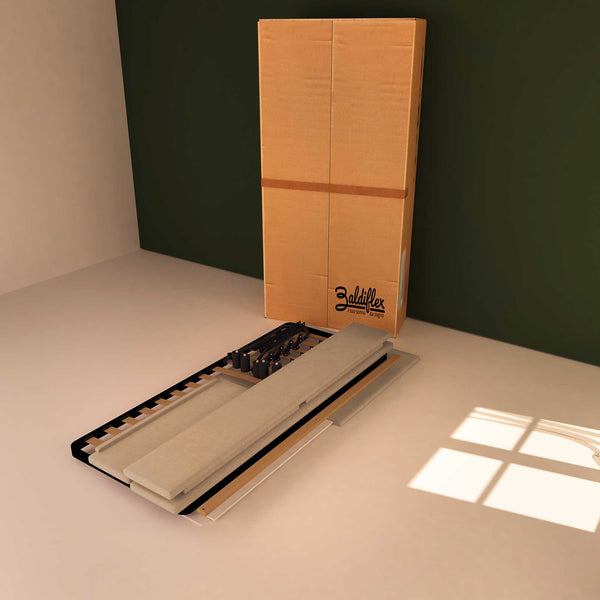 Baldiflex letto contenitore singolo in tessuto sfoderabile Rossano grigio talpa scatola