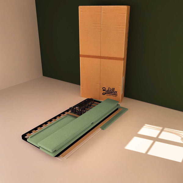 Baldiflex letto contenitore singolo in tessuto sfoderabile Rossano verde menta scatola