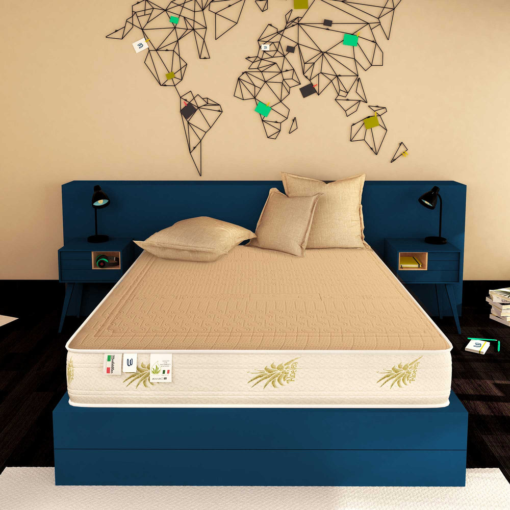 Baldiflex materasso in memory e poliuretano rivestimento in 100% cotone fronte