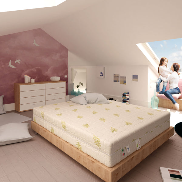 baldiflex materasso in memory bugnato 7 cm fodera aloe vera sfoderabile da sinistra