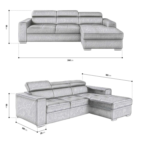 Bari corner sofa bed with peninsula