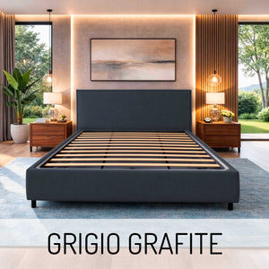 Letto contenitore in tessuto sfoderabile Chantal