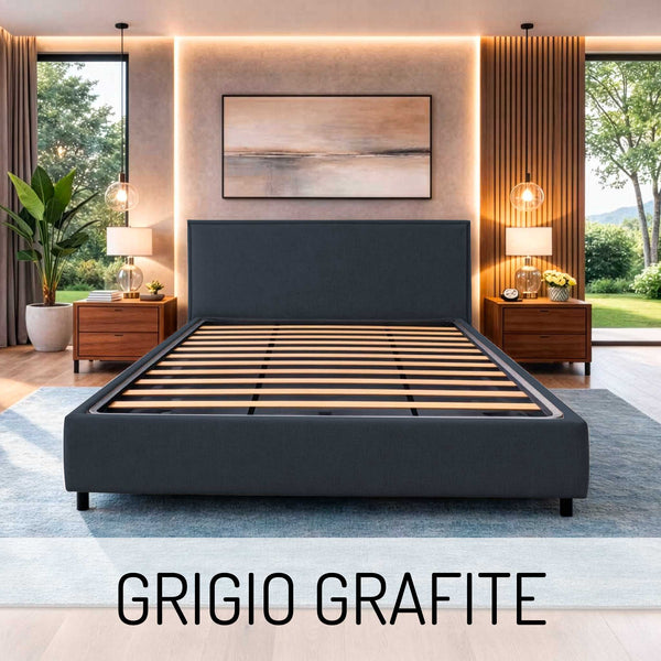 Letto contenitore in tessuto sfoderabile Chantal