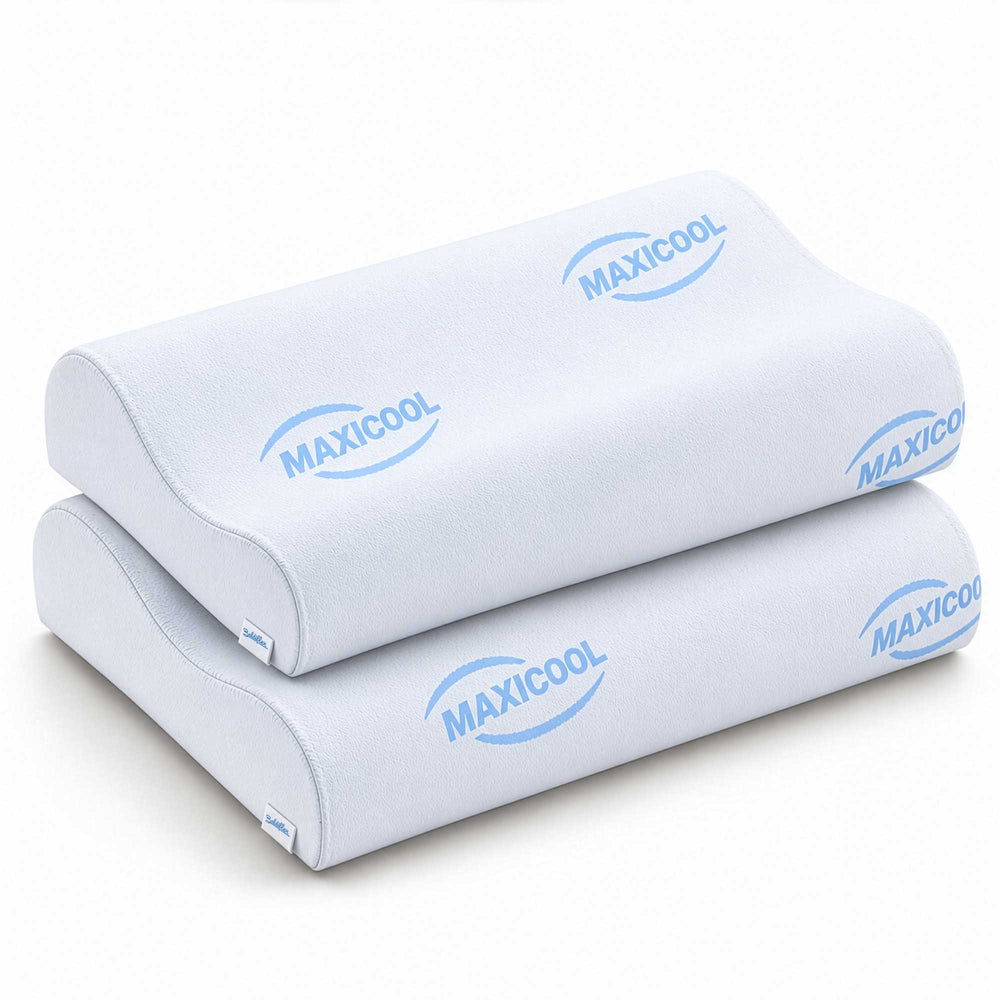 Paire de coussins cervicaux en mousse à mémoire de forme