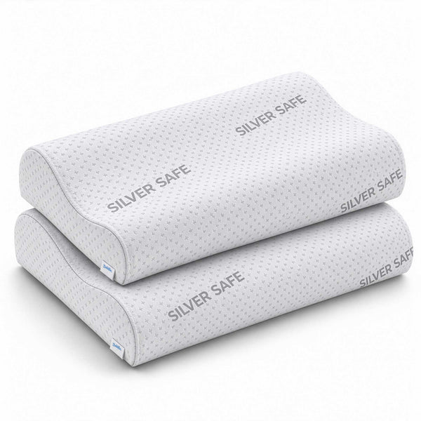 Pair of memory foam neck pillows