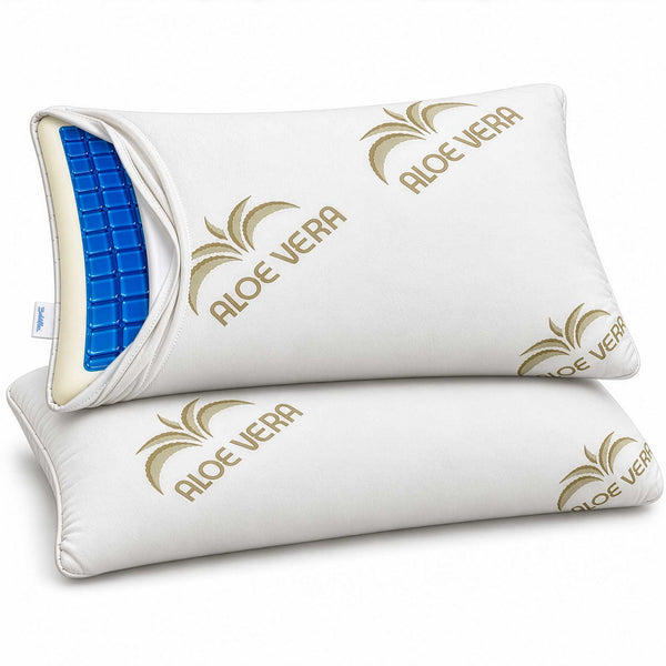 coppia cuscini gel blu schiuma memory lastra baldiflex