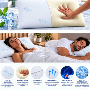 infografica cuscino saponetta memory rivestimento maxicool 