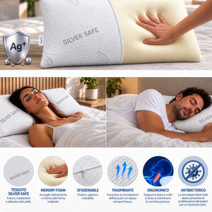 infografica cuscino saponetta memory rivestimento silver safe 