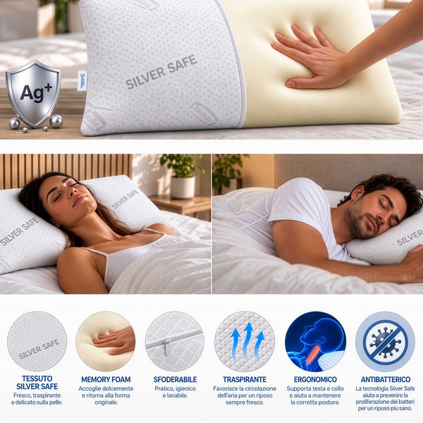 infografica cuscino saponetta memory rivestimento silver safe 