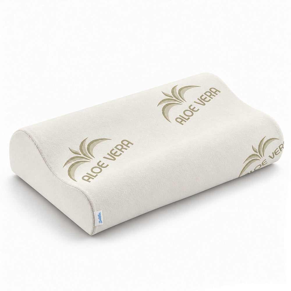 Coussin cervical en mousse à mémoire de forme avec housse en Aloe vera