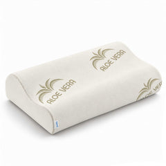Coussin cervical en mousse à mémoire de forme avec housse en Aloe vera
