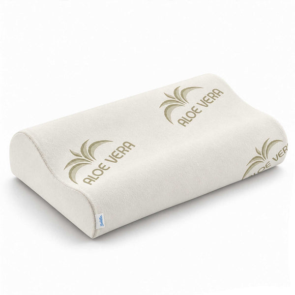Coussin cervical en mousse à mémoire de forme avec housse en Aloe vera