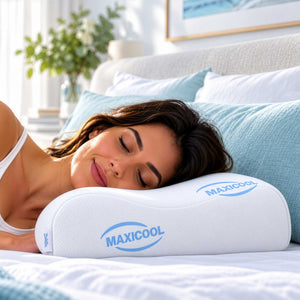 Pair of memory foam neck pillows