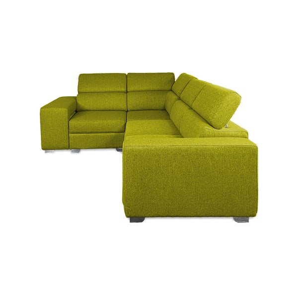 Canapé-lit d'angle avec deux poufs cubes Gregory