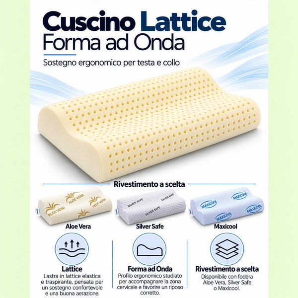 infografica cuscino lattice cervicale