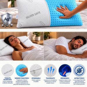 infografica cuscino memory fresh rivestimento silver safe