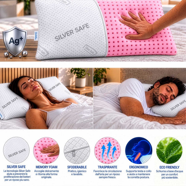 Coppia cuscini memory ecologici Ecoflower