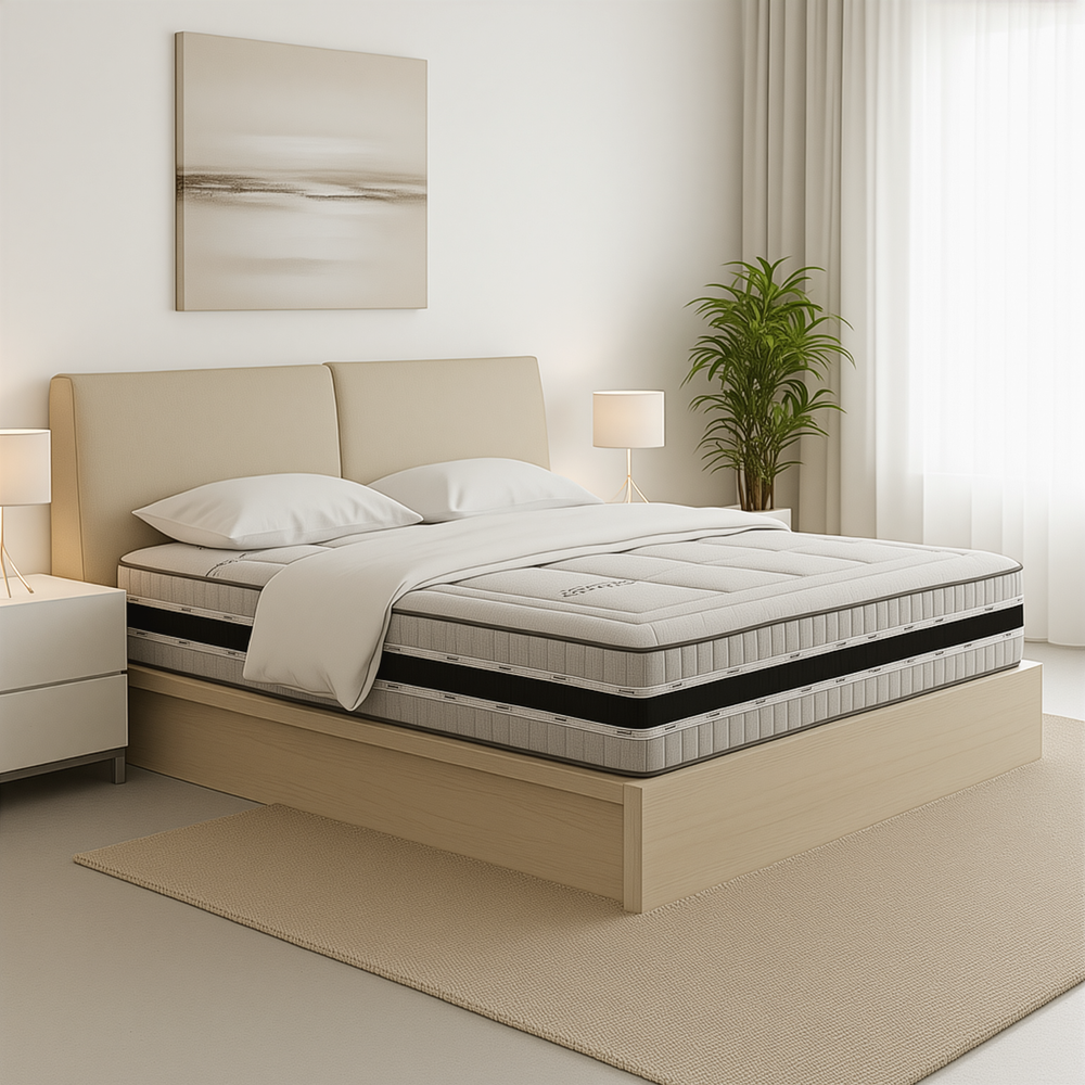 High 28 cm memory mattress King Carbonio