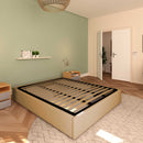 Baldiflex letto contenitore king size queen size senza testata in ecopelle Cloe beige da sinistra