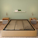 Baldiflex letto contenitore king size queen size senza testata in ecopelle Cloe beige frontale