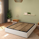 Baldiflex letto contenitore king size queen size senza testata in ecopelle Cloe bianco da destra