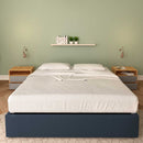 Baldiflex letto contenitore king size queen size senza testata in ecopelle Cloe blu notte