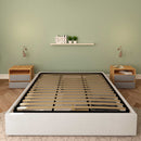 Baldiflex letto contenitore king size queen size senza testata in ecopelle Cloe bianco frontale