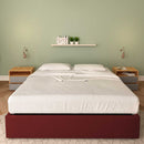 Baldiflex letto contenitore king size queen size senza testata in ecopelle Cloe bordeaux