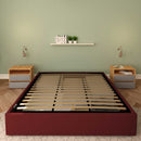 Baldiflex letto contenitore king size queen size senza testata in ecopelle Cloe bordeaux frontale