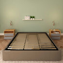 Baldiflex letto contenitore king size queen size senza testata in ecopelle Cloe grigio talpa frontale