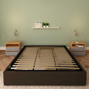 Baldiflex letto contenitore king size queen size senza testata in ecopelle Cloe marrone scuro frontale