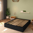 Baldiflex letto contenitore king size queen size senza testata in ecopelle Cloe nero da destra